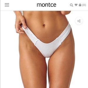 Montce eyelet white bikini botom